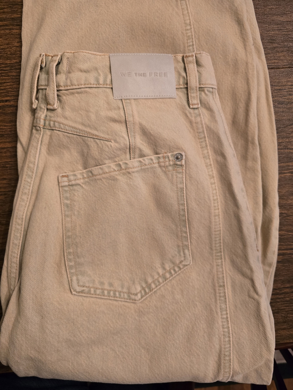 NWOT We The Free Tan Denim Barrel Jeans 26 - Picture 4 of 5